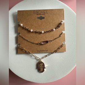 NWT RACHEL RACHEL ROY Trio Anklet Set